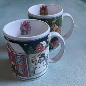 Susan Winget Christmas Mugs 10 oz. Set of 2